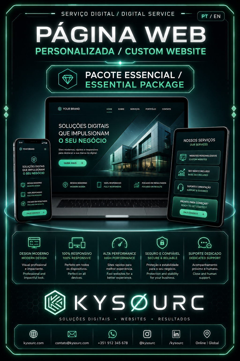 Página Web Personalizada — Pacote Essencial