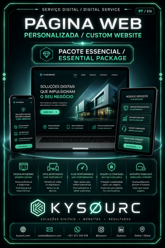 Página Web Personalizada — Pacote Essencial