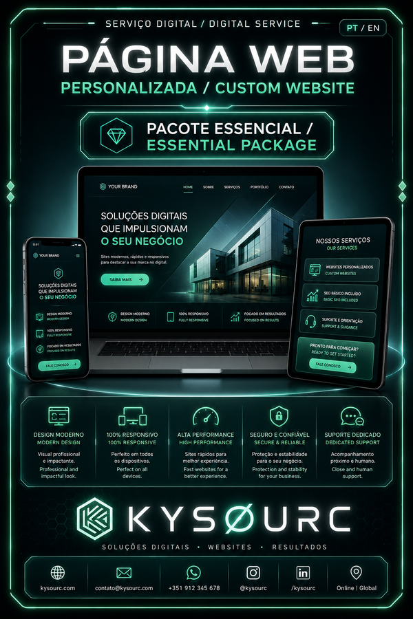 Página Web Personalizada — Pacote Essencial